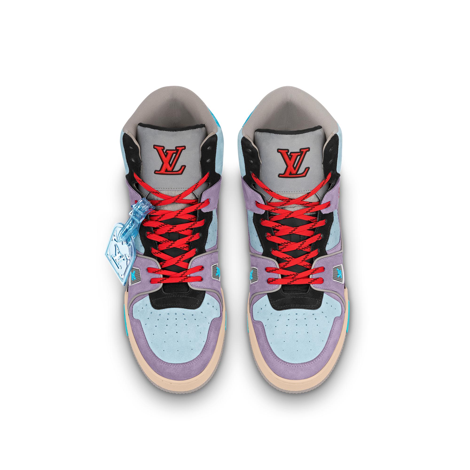 louis vuitton trainer sneaker white iridescent