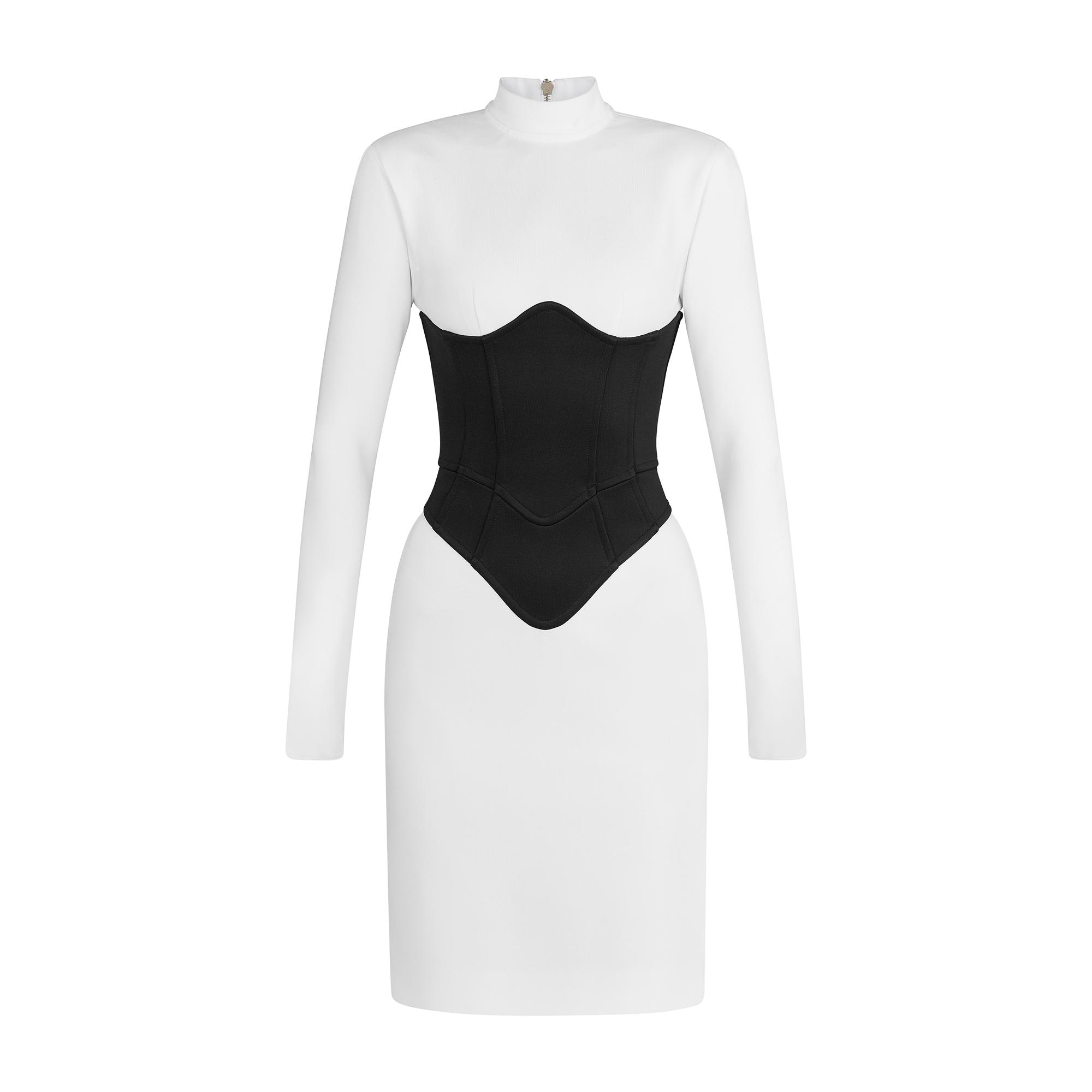 black and white monochrome dress