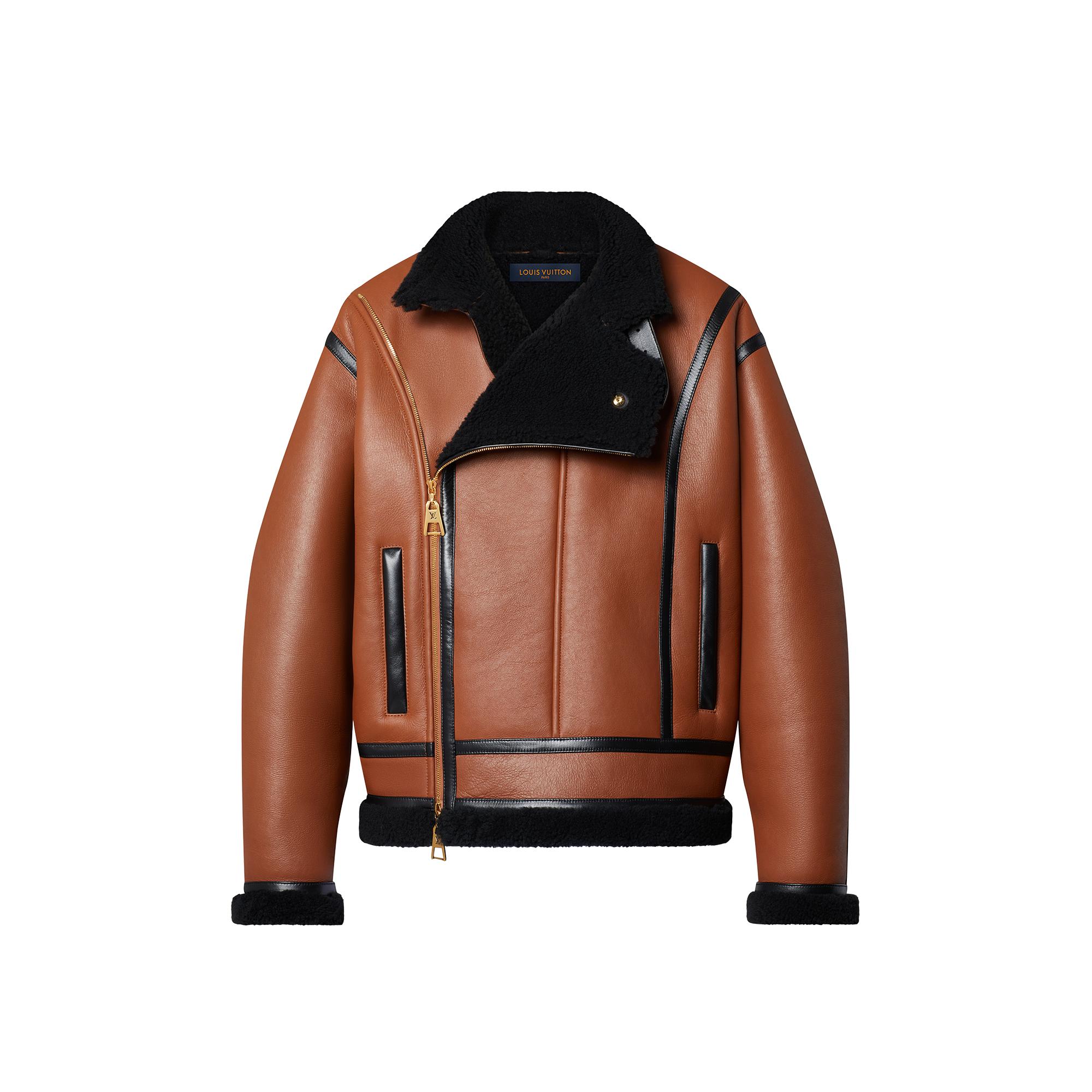 Asymmetrical Shearling Aviator Jacket 