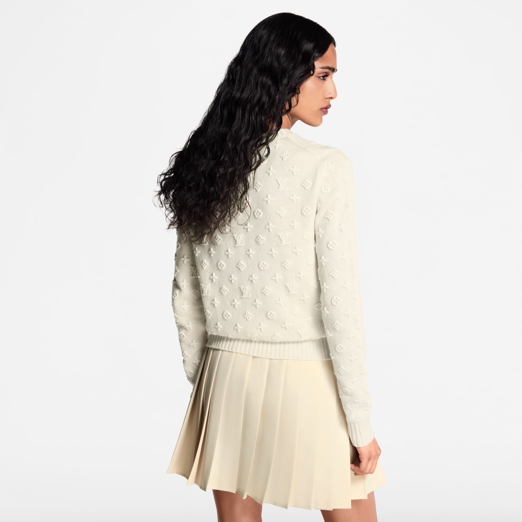 3D Monogram Knit Pullover  in Women