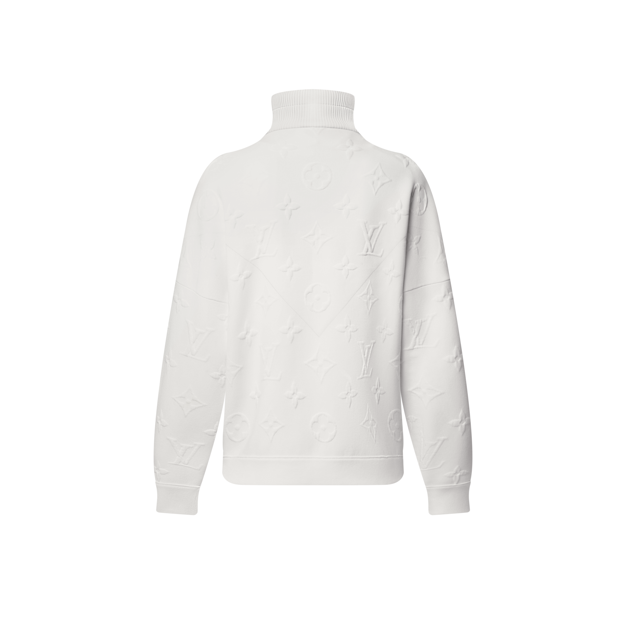 3D Monogram Ribbed Neck Sweater  in Women