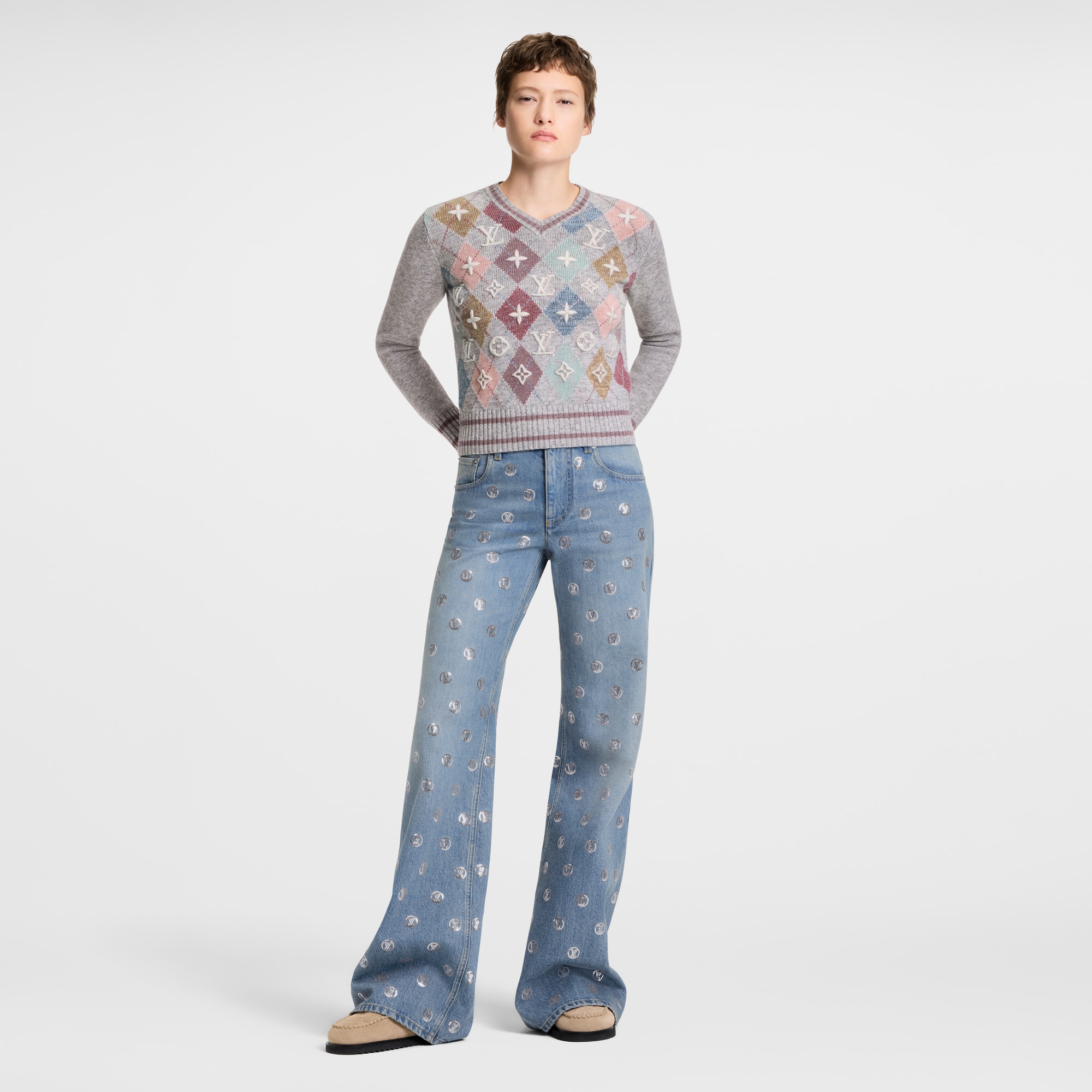 3D Signature Argyle Pullover  in Women