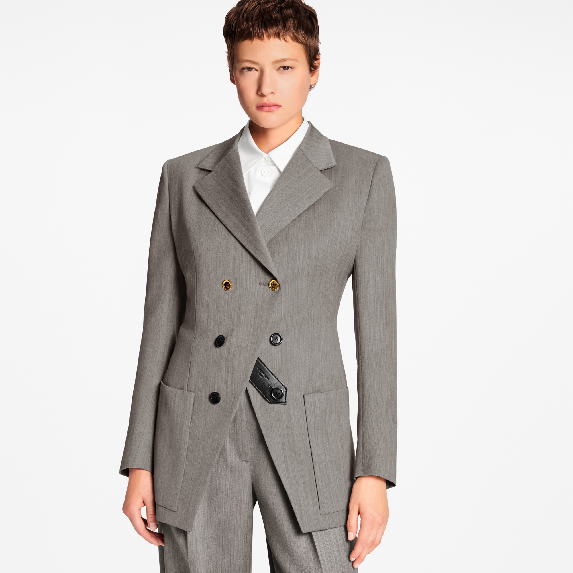 Asymmetrical Double-Breasted Blazer  in Women