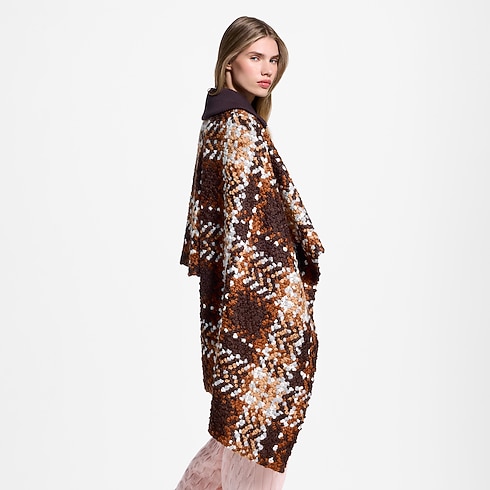 Asymmetrical Tartan Tweed Cape Coat in Women's Ready to Wear Coats and Jackets collections by Louis Vuitton (Product zoom)