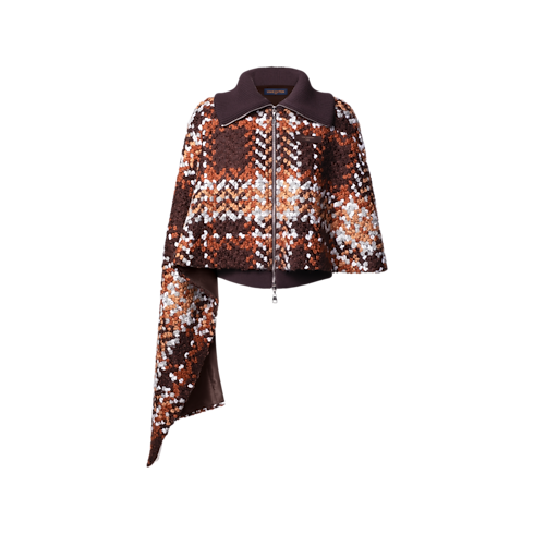 Asymmetrical Tartan Tweed Cape Coat in Women's Ready to Wear Coats and Jackets collections by Louis Vuitton (Product zoom)