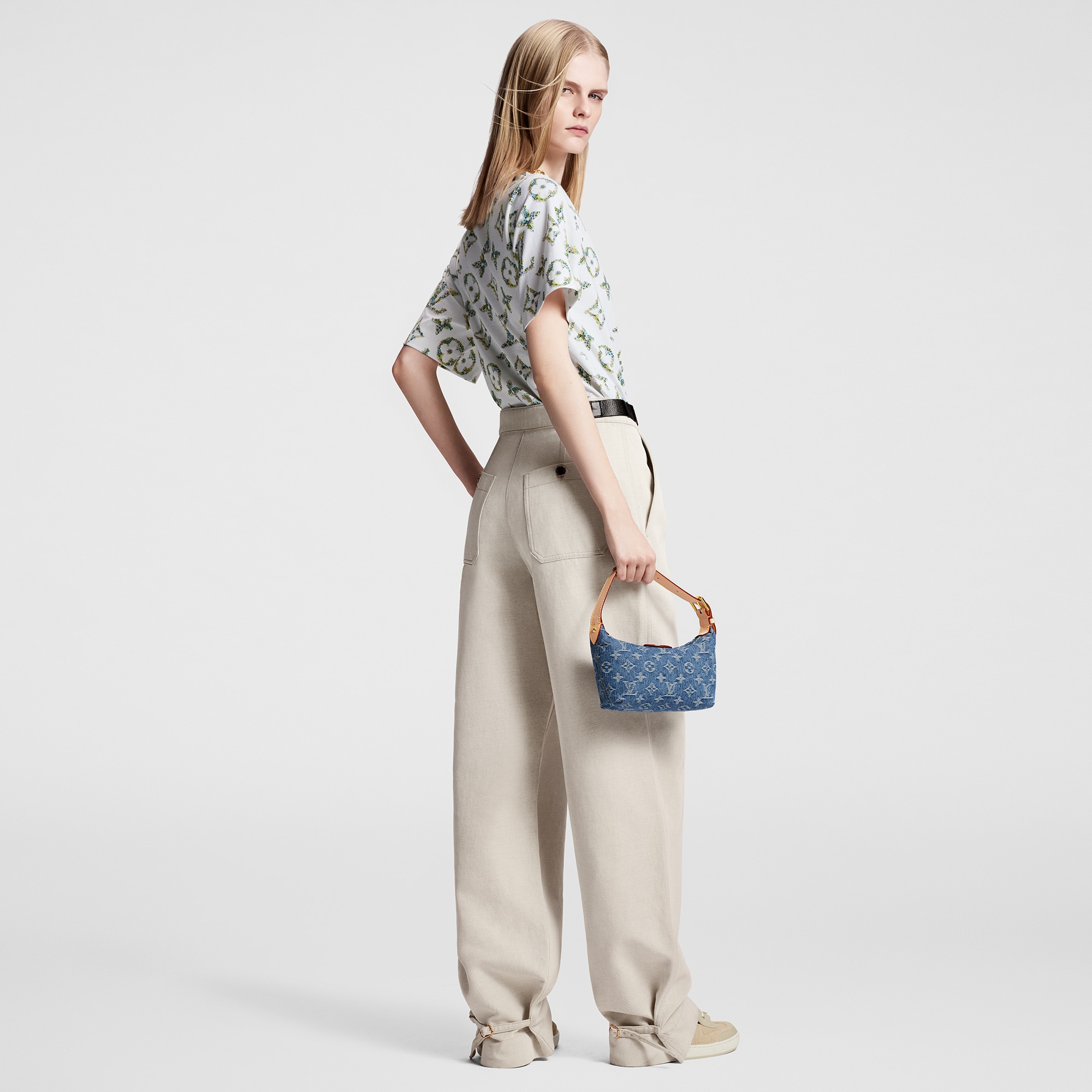 腰帶 Gabardine 斜紋布長褲  in 女士