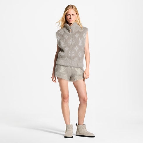Brushed Monogram Zip-Up Gilet in Women's Ready to Wear Knitwear collections by Louis Vuitton (Product zoom)