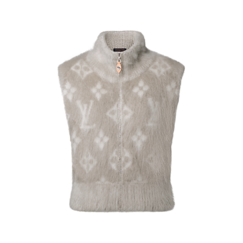 Brushed Monogram Zip-Up Gilet in Women's Ready to Wear Knitwear collections by Louis Vuitton (Product zoom)