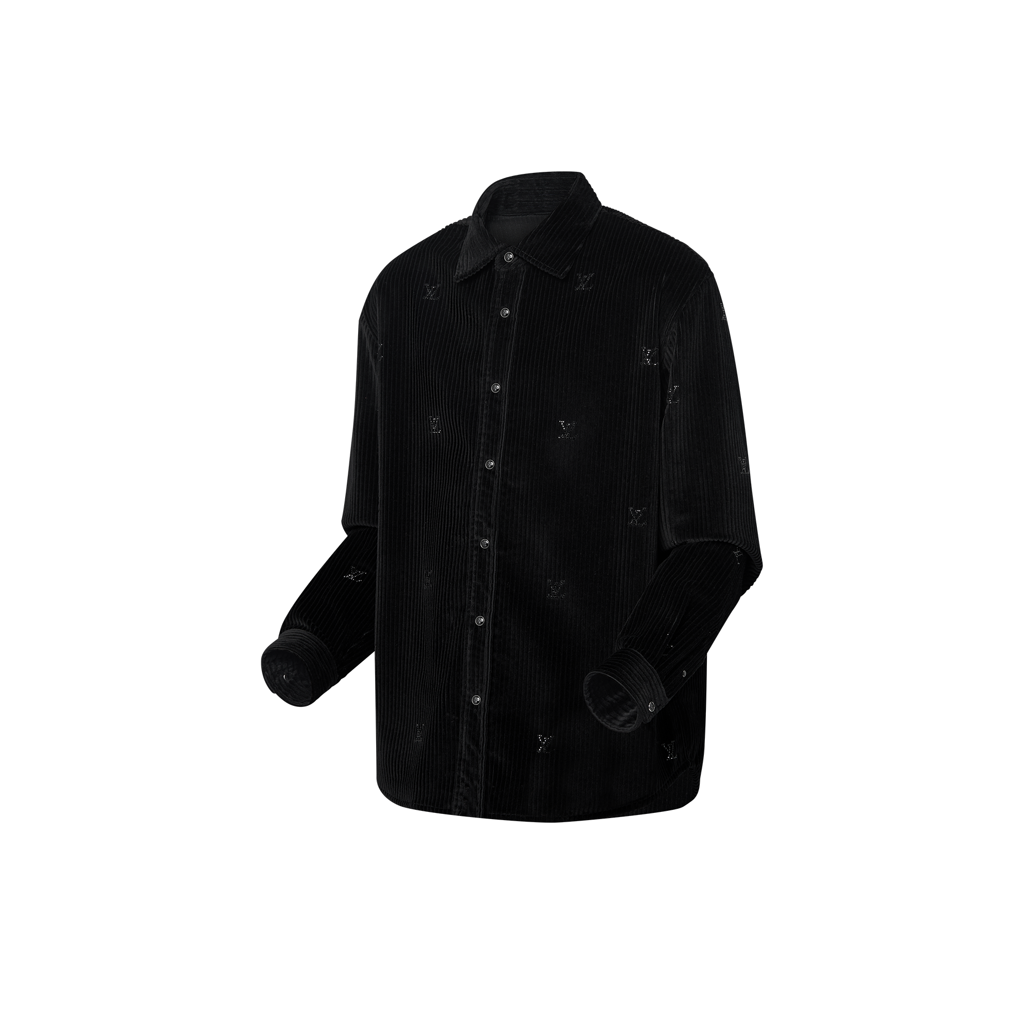 Button-Down Long-Sleeved Corduroy Shirt  in Men