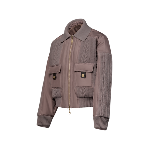 Cable Knit Insert Bomber Jacket in Women's Ready to Wear Coats and Jackets collections by Louis Vuitton (Product zoom)
