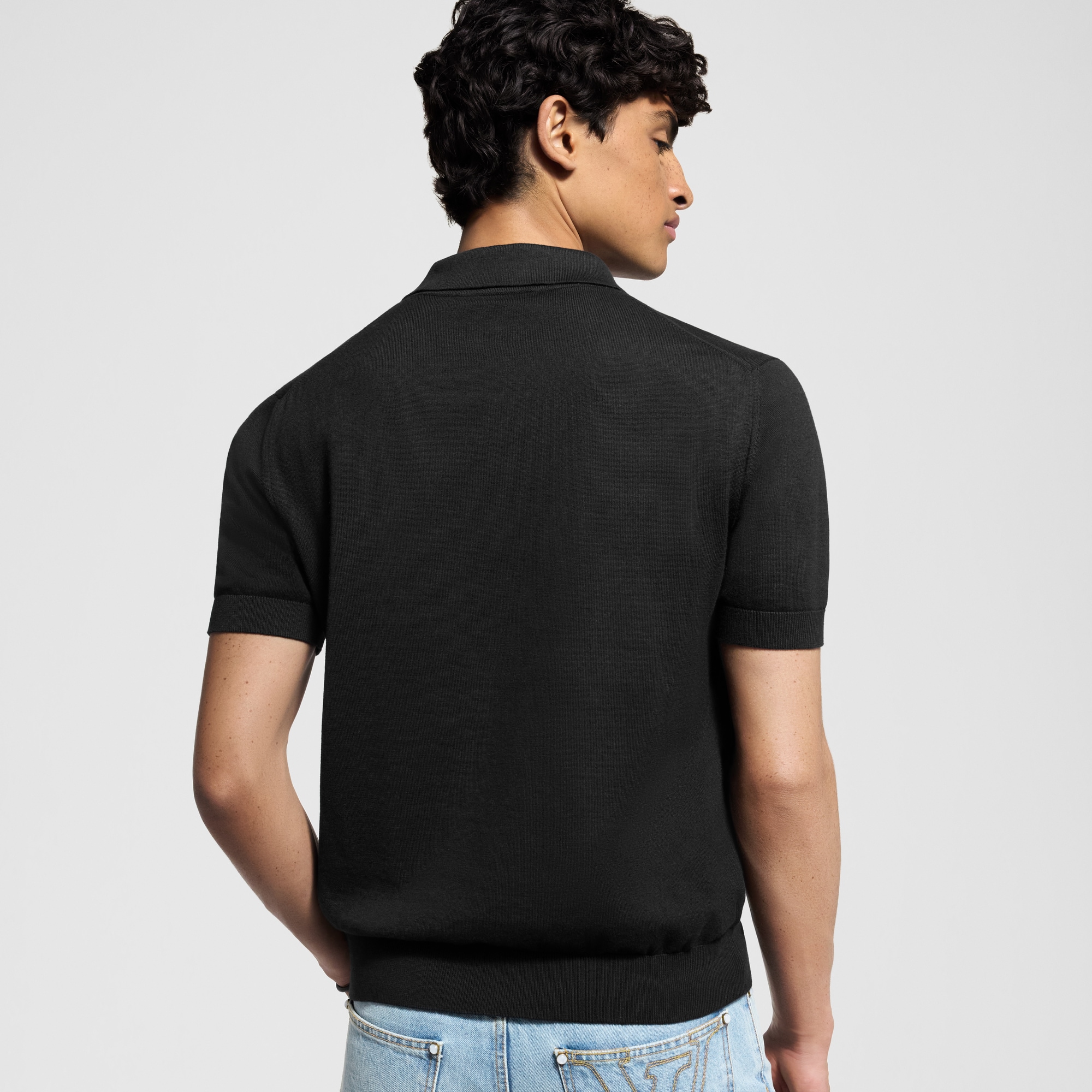 山羊絨棉質混紡短袖 Polo 衫  in 男士