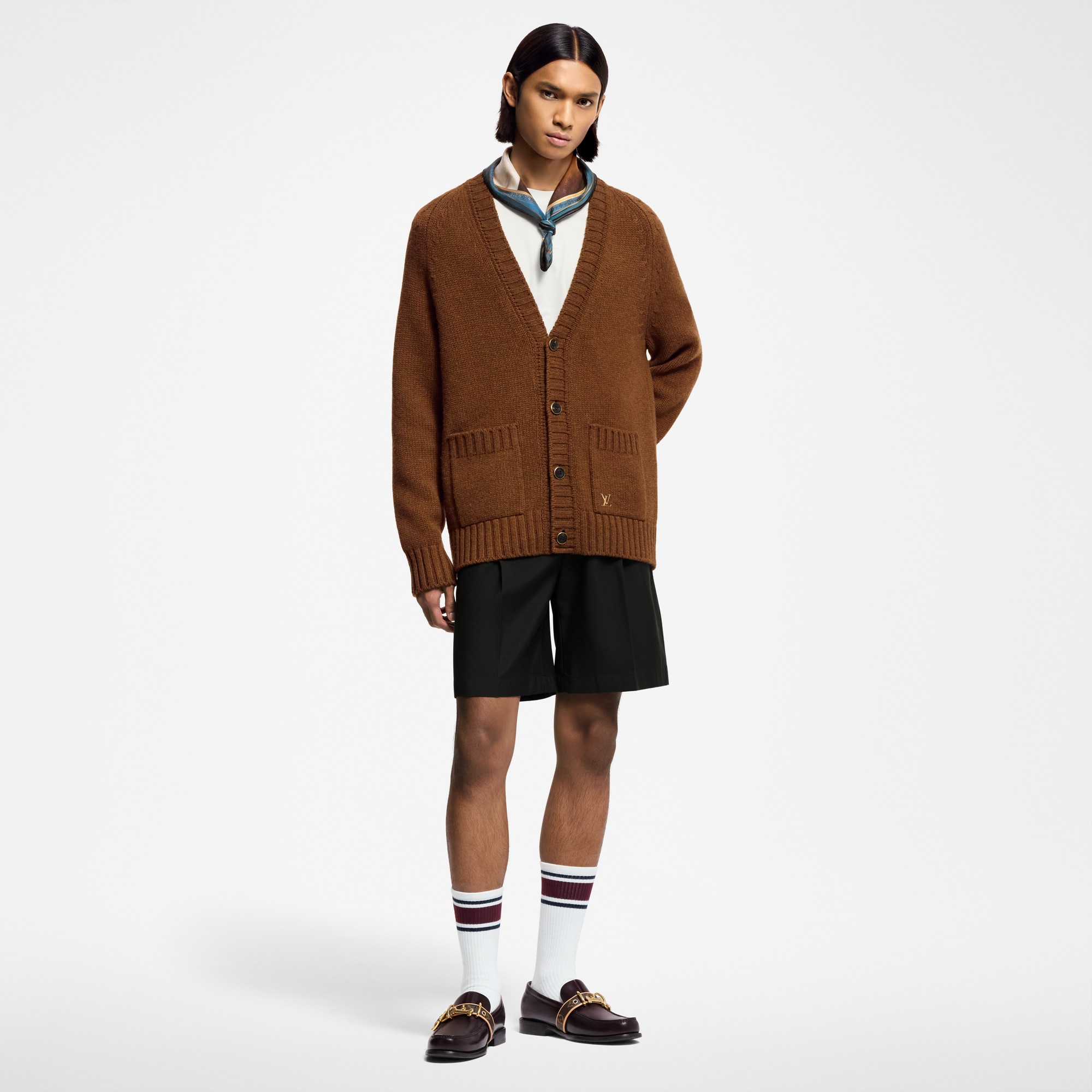 山羊絨混紡開襟外套  in 男士