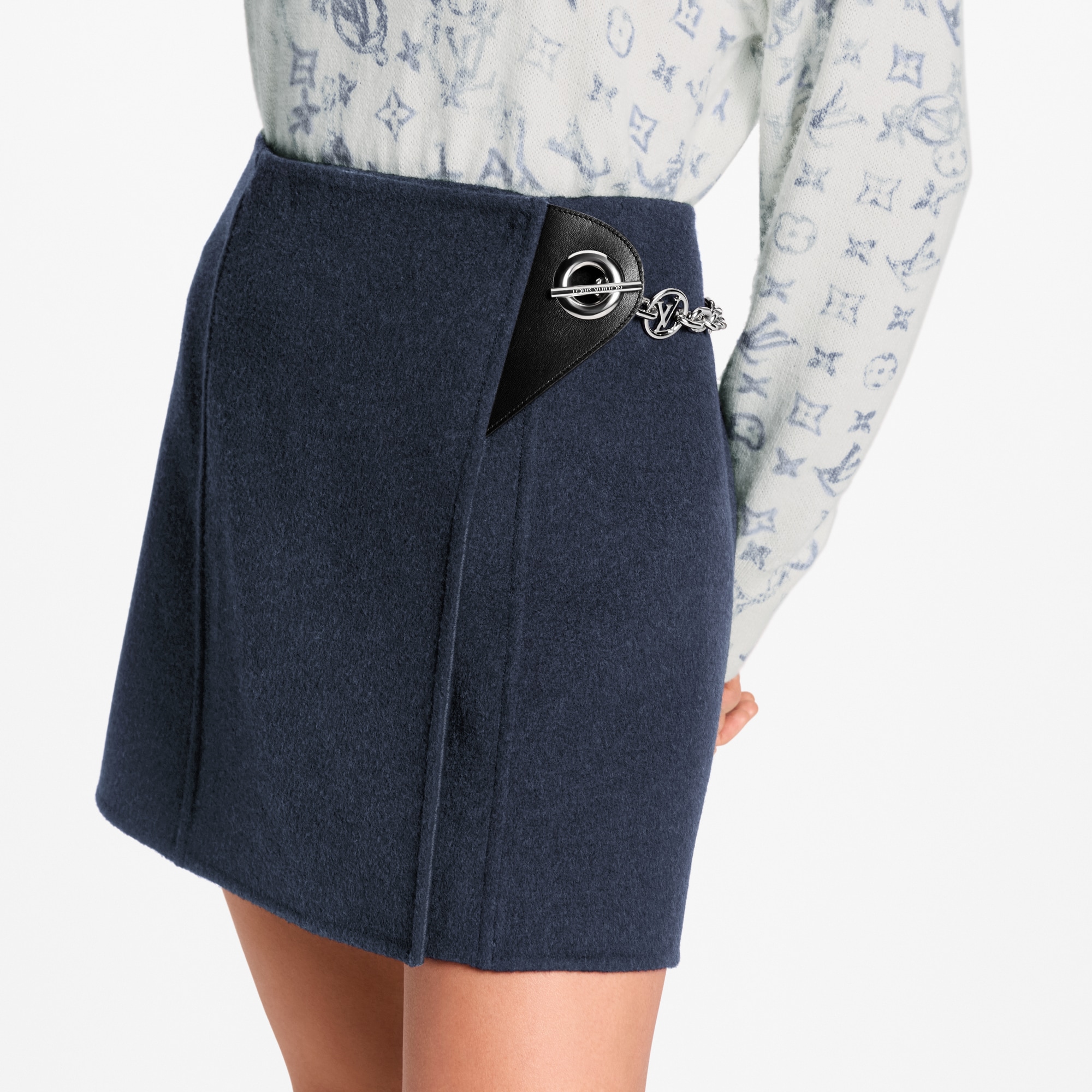 Chain Fastening Mini Wrap Skirt  in Women