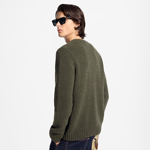 Chunky Wool Blend Cardigan cropped worn view