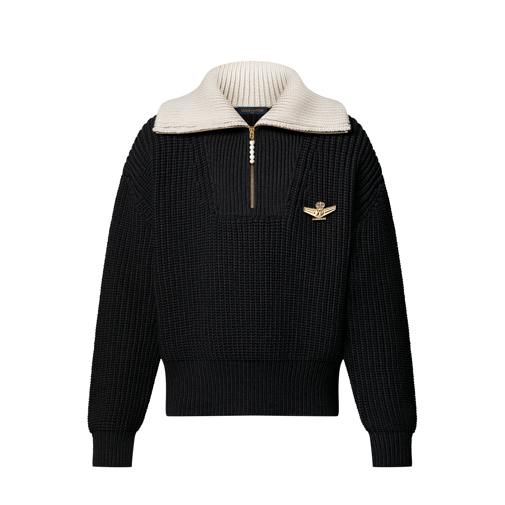 Chunky Wool-Blend Half-Zip Pullover  in Men