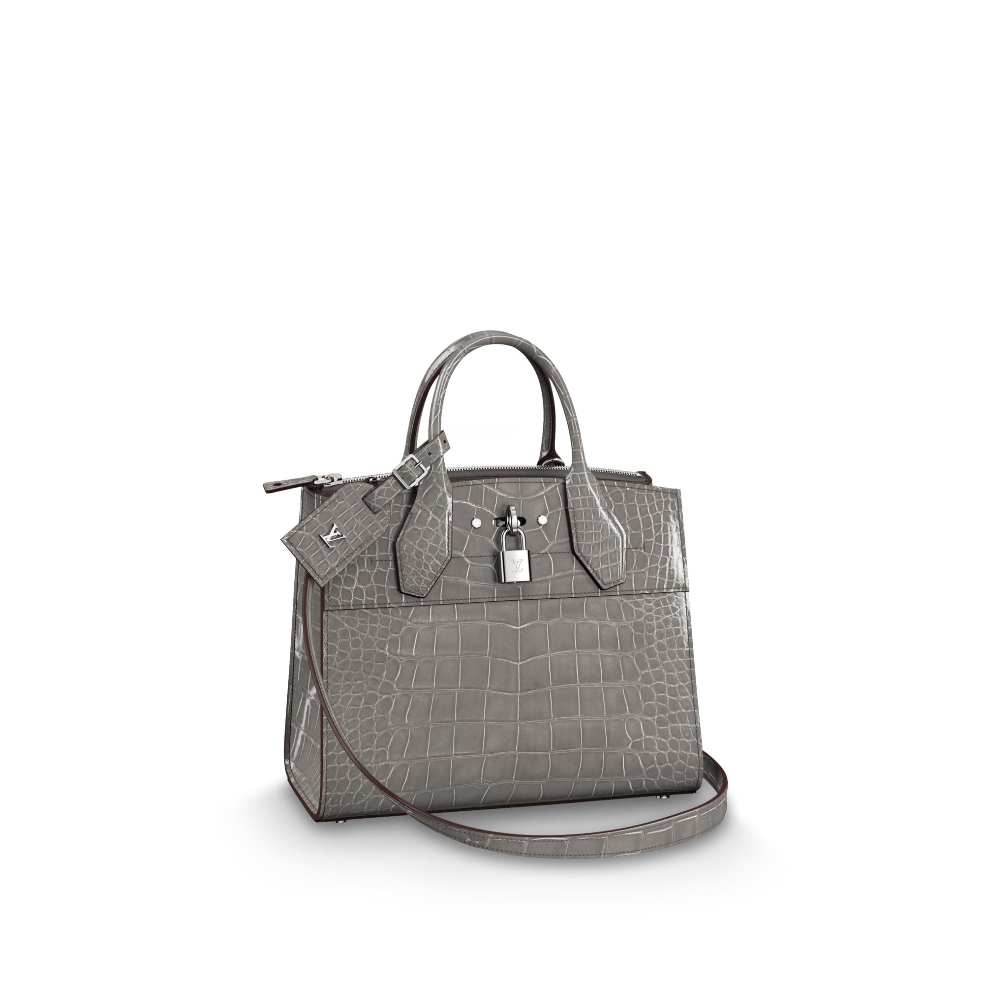 Gray leather handbags Clearance