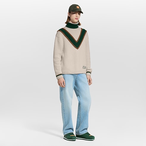 Contrasting Cable Knit Turtleneck in Men's Ready to Wear All Ready to Wear collections by Louis Vuitton (Product zoom)