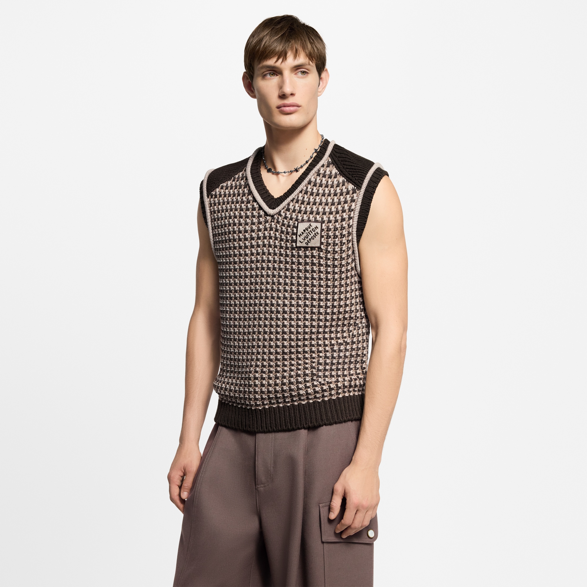Cotton Jacquard Vest  in Men