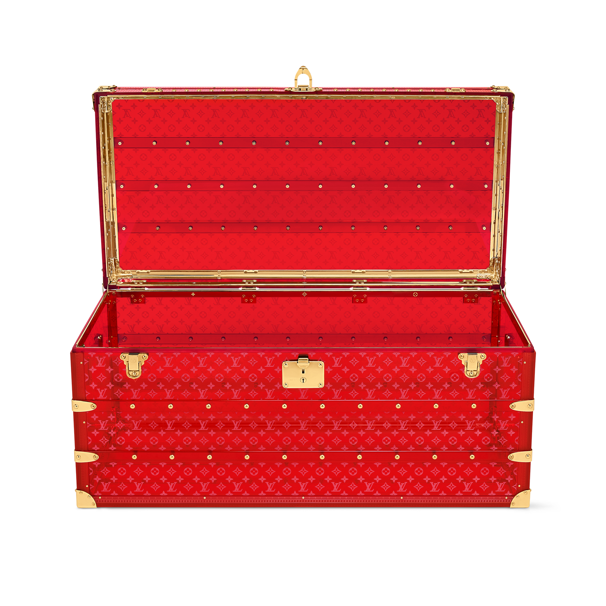 Courrier Lozine 110 Seethrough Red High End Leathers in Trunks, Travel and Home