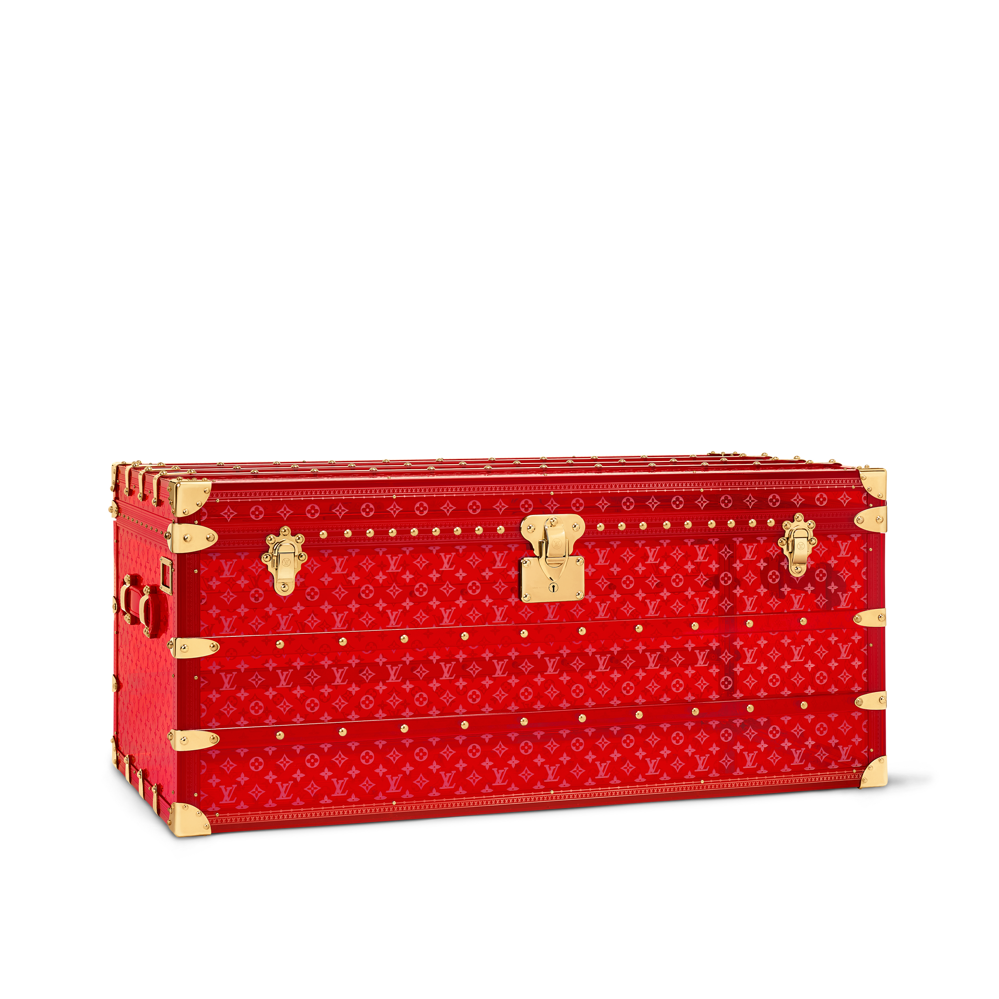 Courrier Lozine 110 Seethrough Red High End Leathers in Trunks, Travel and Home