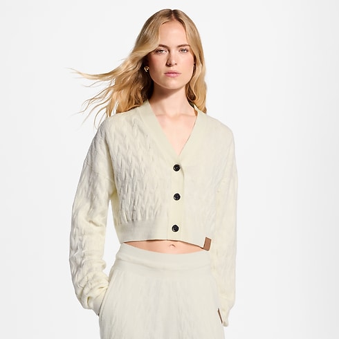 Cropped Cable Knit Cardigan in Women's Ready to Wear Knitwear collections by Louis Vuitton (Product zoom)