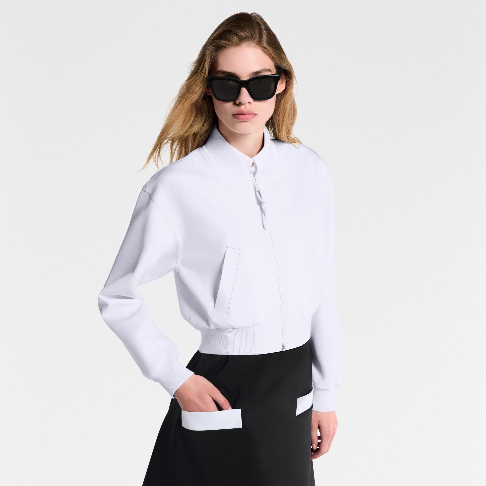 Cropped Technical Jersey Bomber Jacket  in Women
