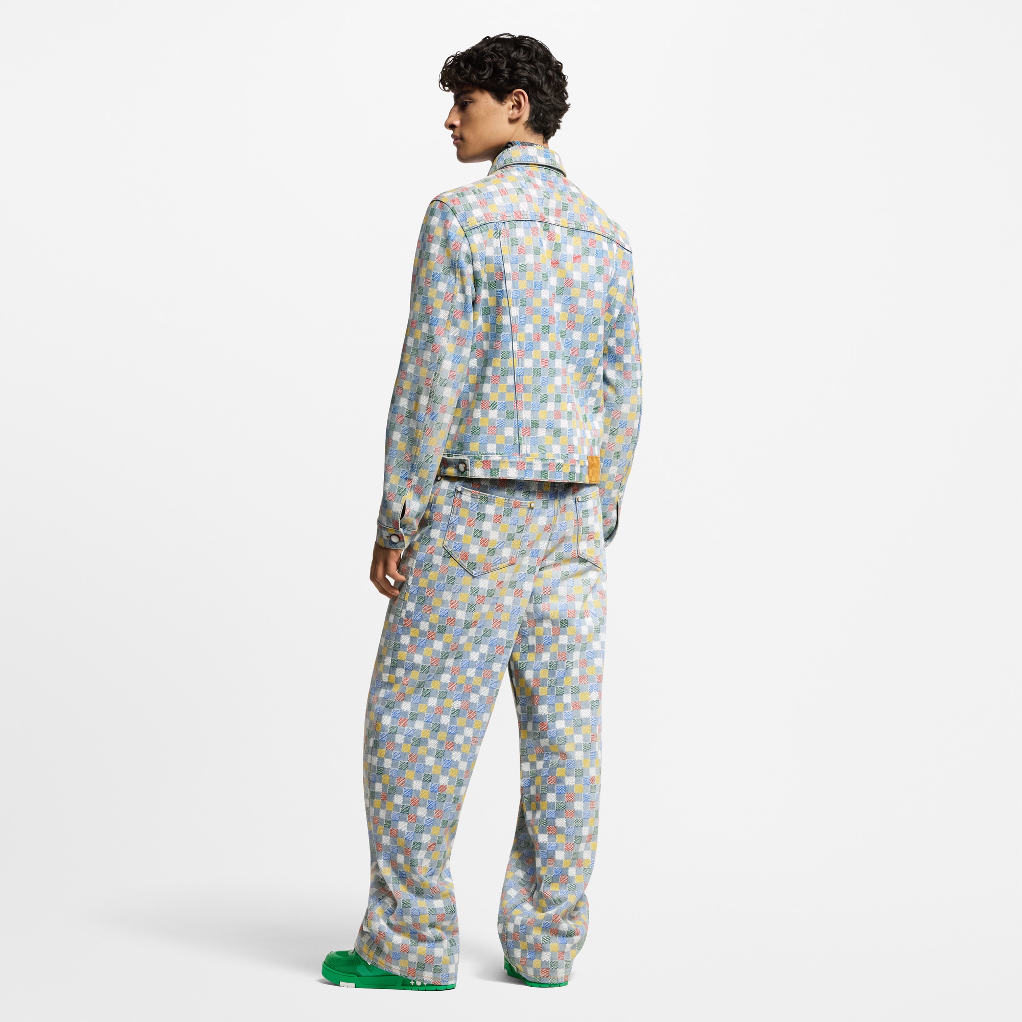 Damier Denim Wide-Leg Pants  in Men