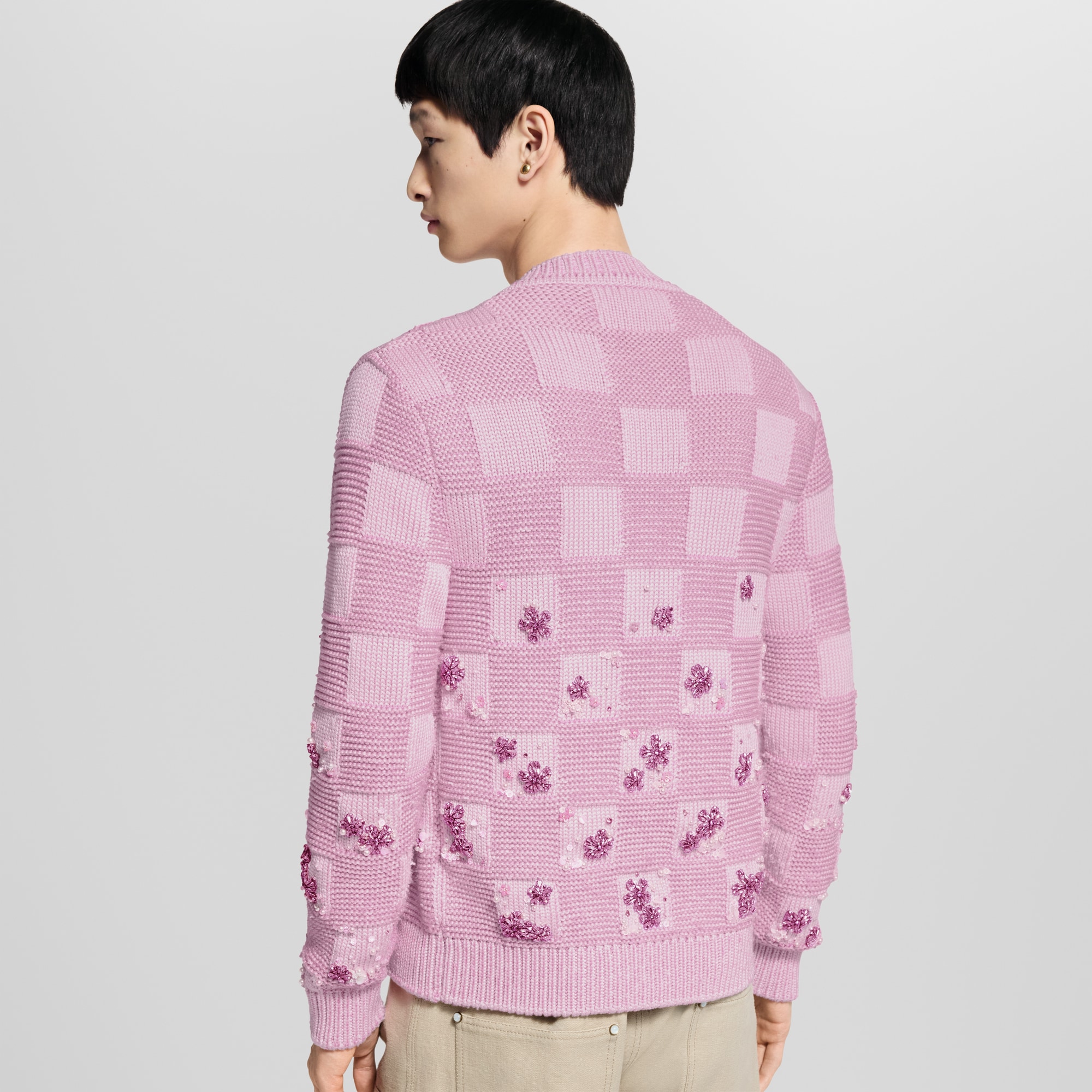 Damier Embroidered Cardigan  in Men
