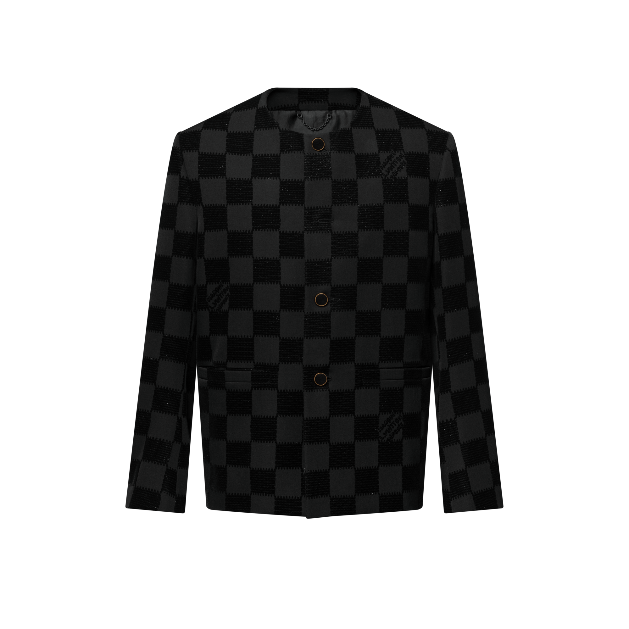 Damier 植絨無領外套  in 男士