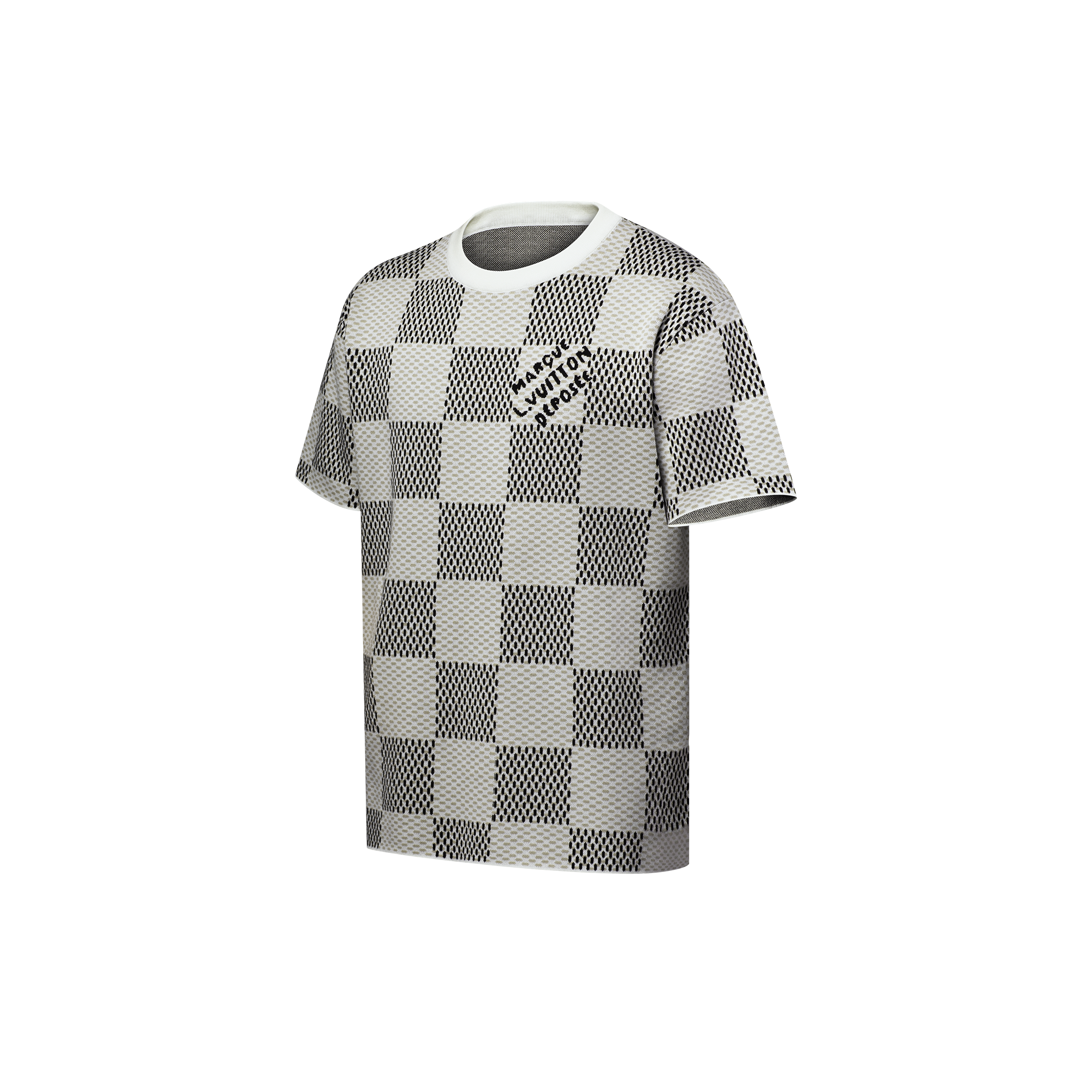 Damier Jacquard Short-Sleeved Crewneck  in Men