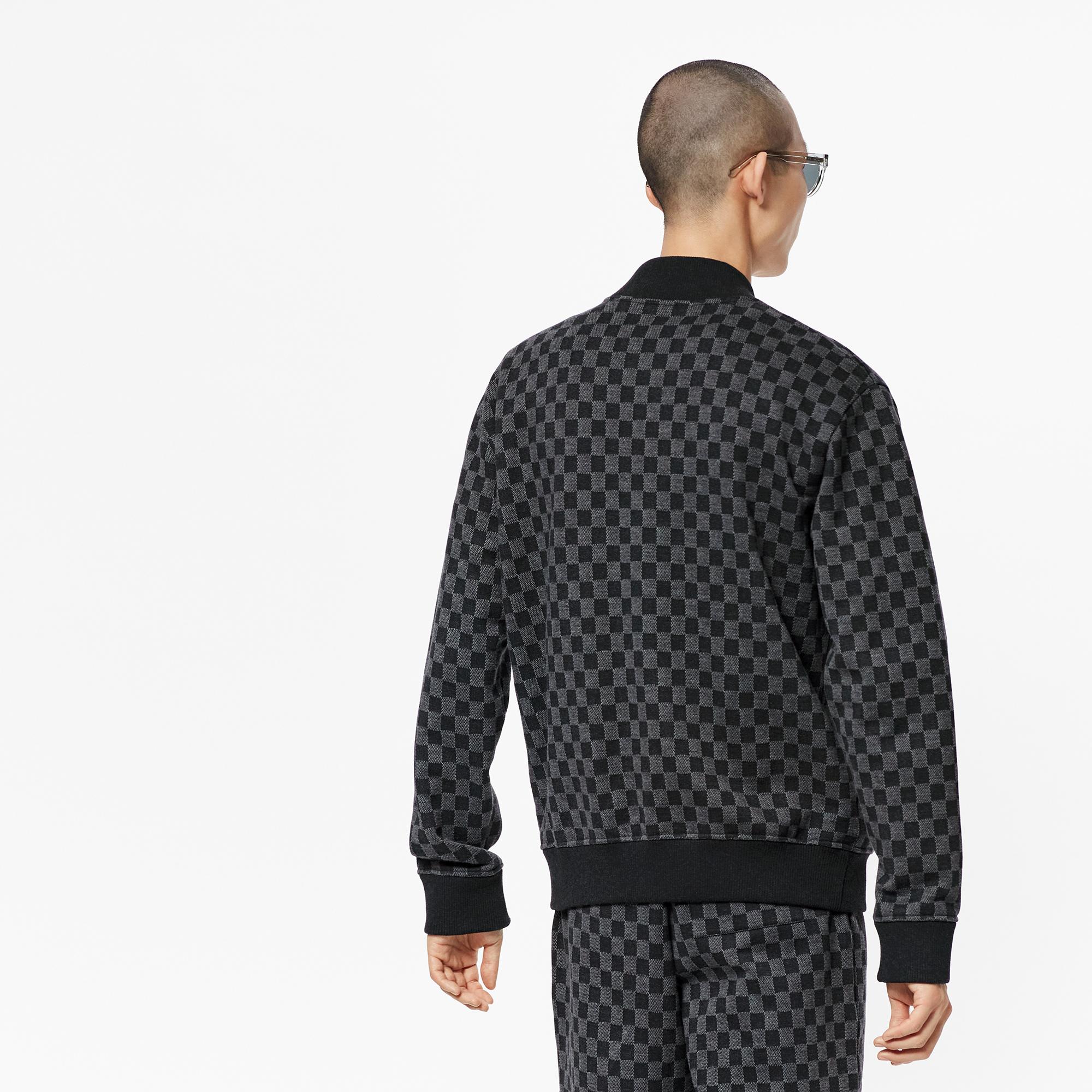 Damier Jacquard Zip-Through Bomber  in Men
