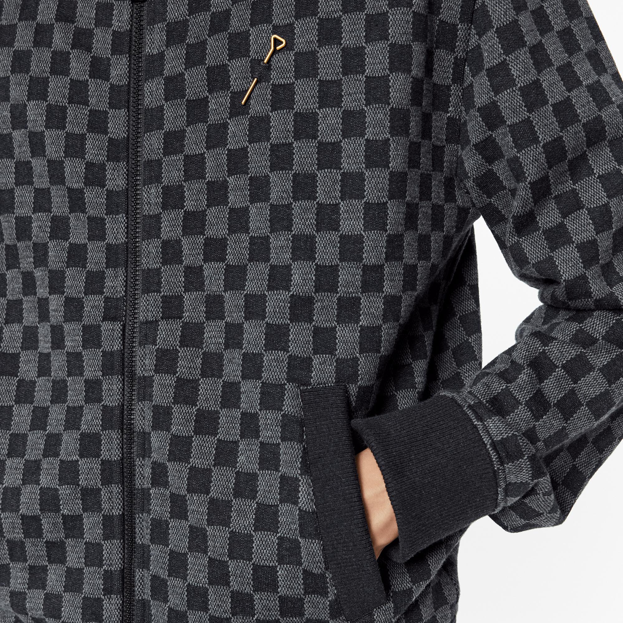 Damier Jacquard Zip-Through Bomber  in Men
