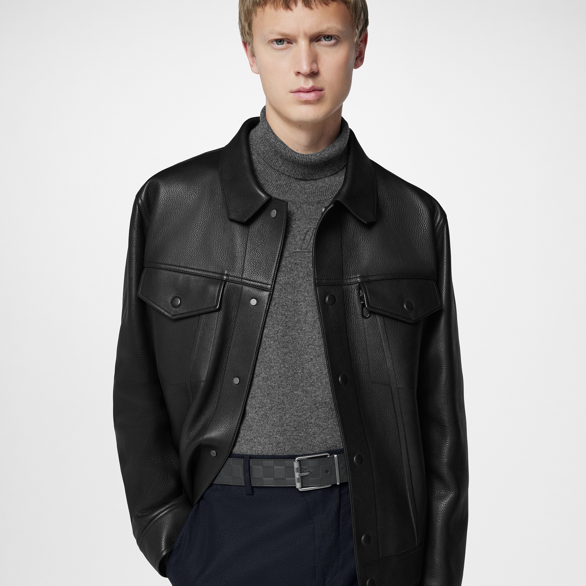 Damier Print 40毫米雙面皮帶 Damier Infini in 男士