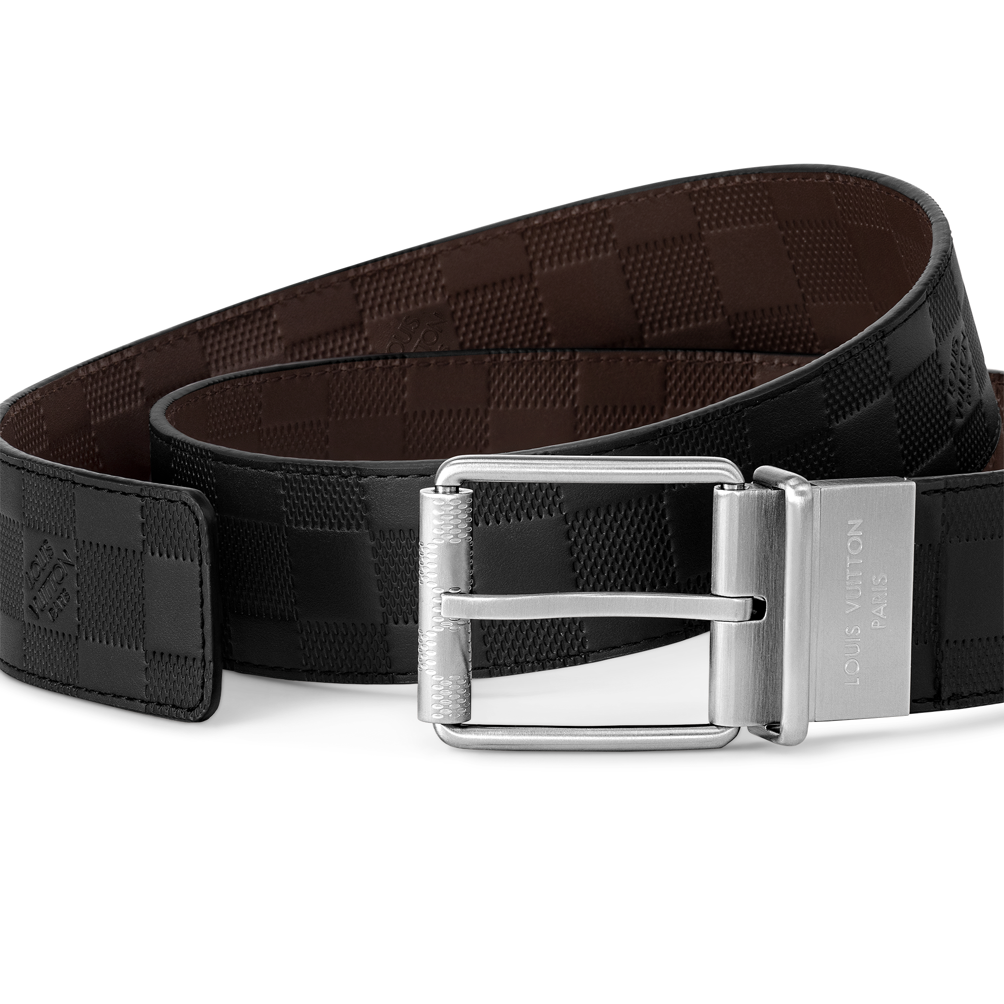 Damier Print 40毫米雙面皮帶 Damier Infini in 男士