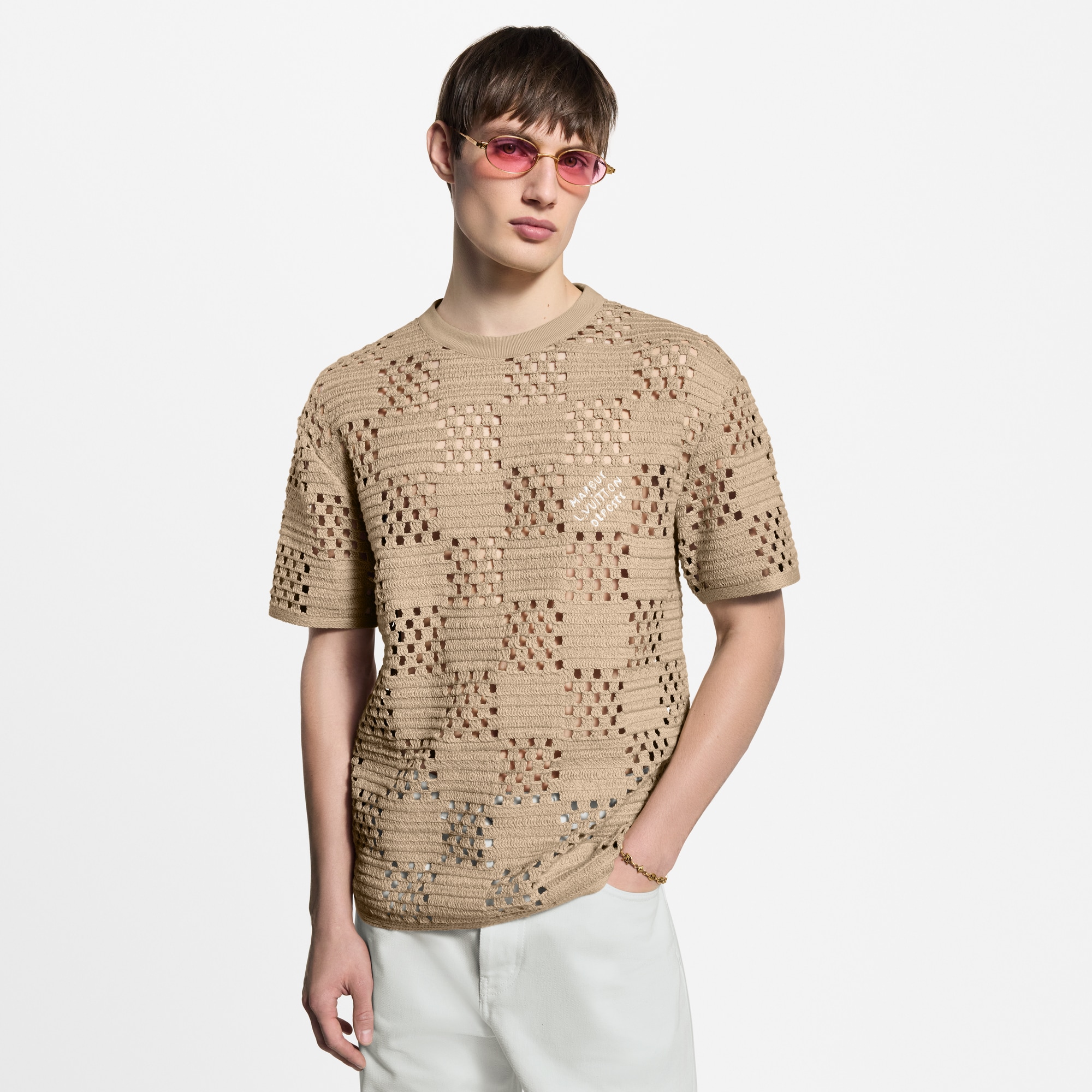 Damier Raffia T-Shirt  in Men
