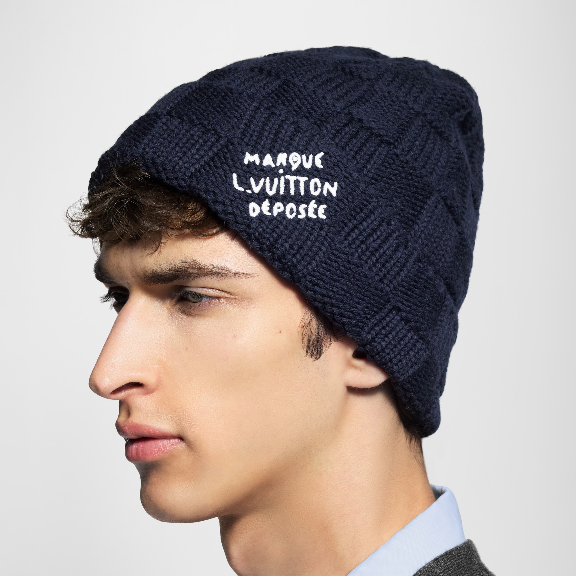 Damier Snug Beanie . in Men