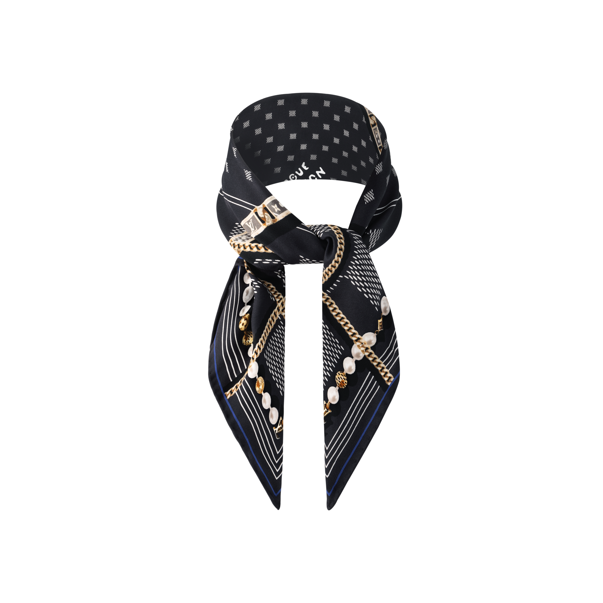Damier Tied Up Silk Bandana . in Men