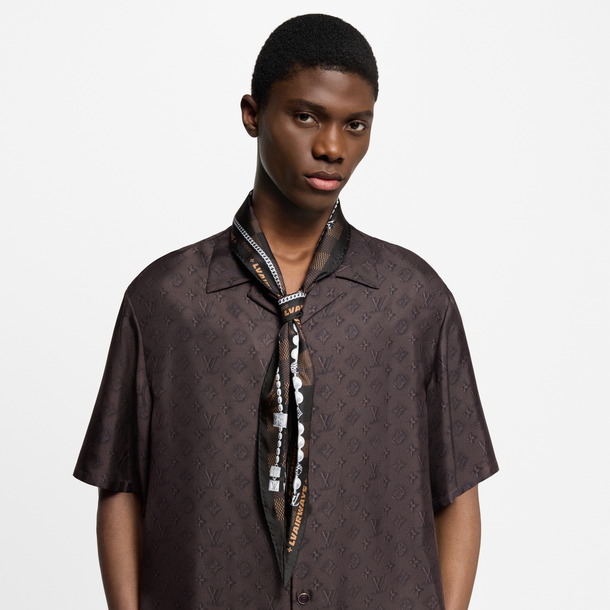 Damier Tied Up 菱形絲巾 . in 男士