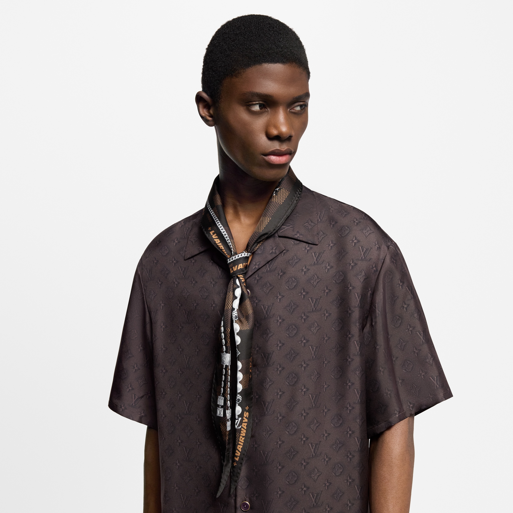 Damier Tied Up 菱形絲巾 . in 男士