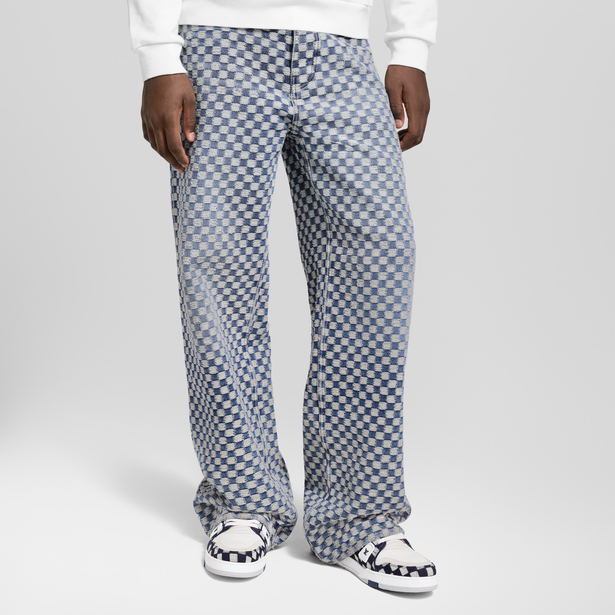 Damier Wide-Leg Jeans  in Men