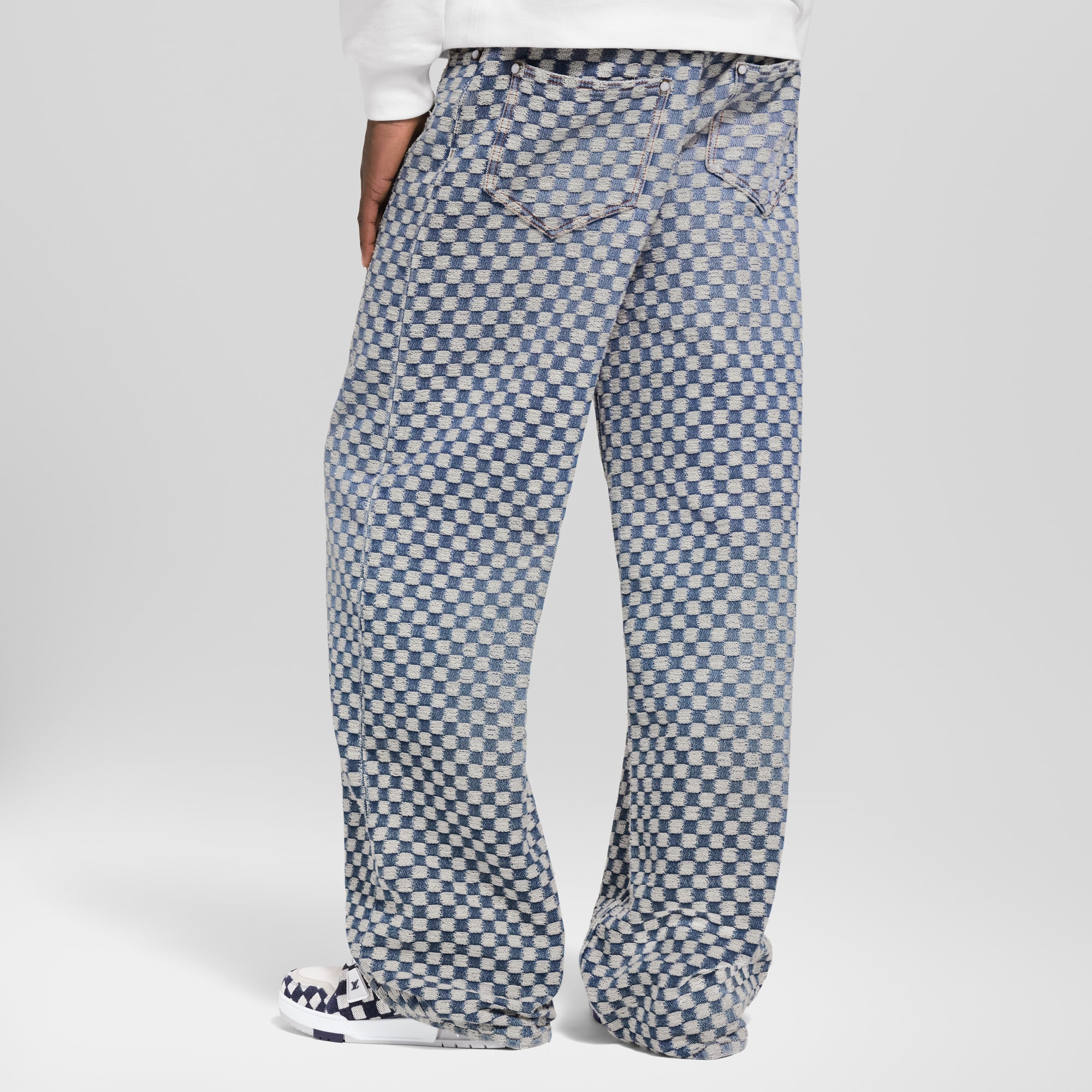 Damier Wide-Leg Jeans  in Men