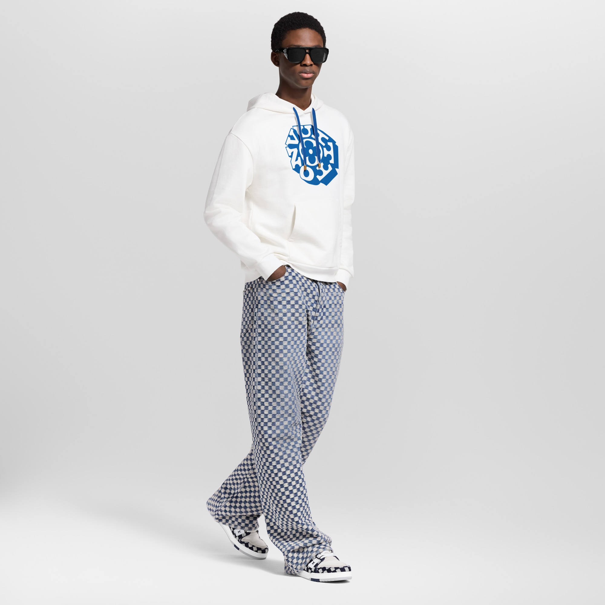 Damier Wide-Leg Jeans  in Men