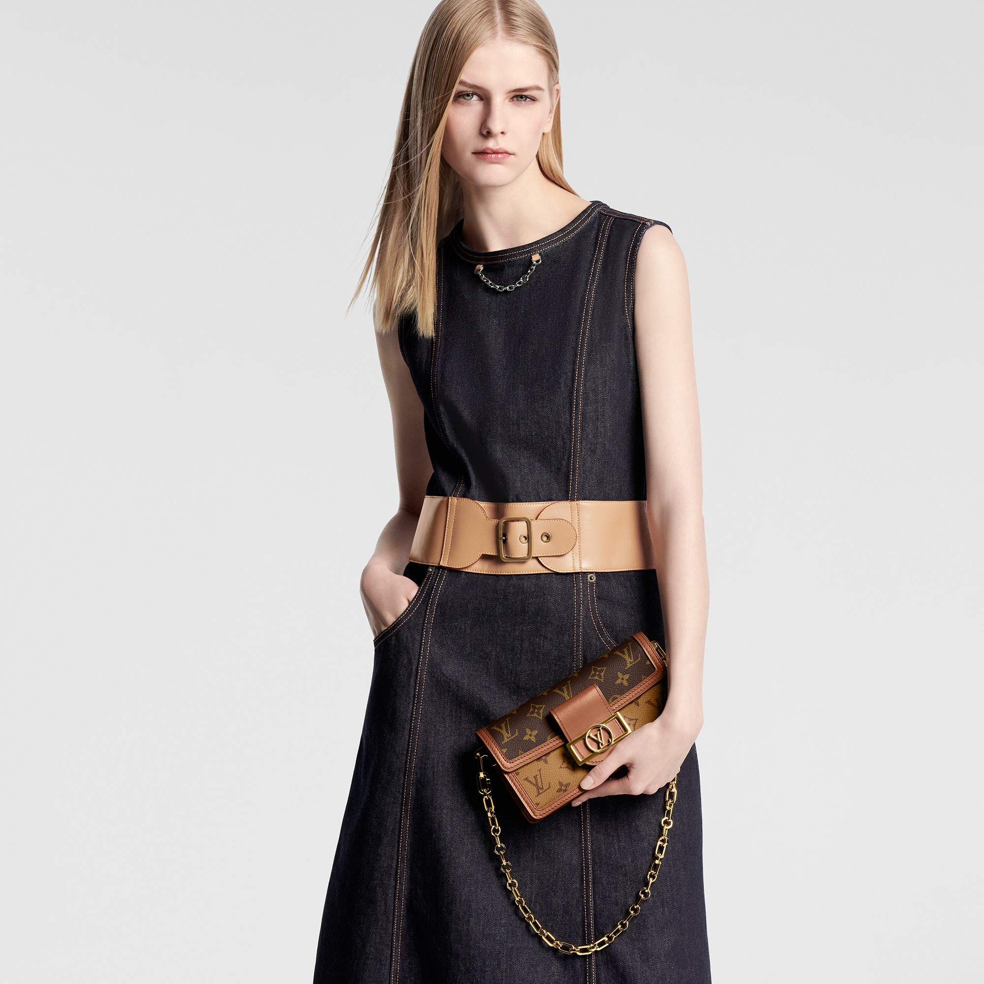 Dauphine East West Monogram Reverse Canvas in Women