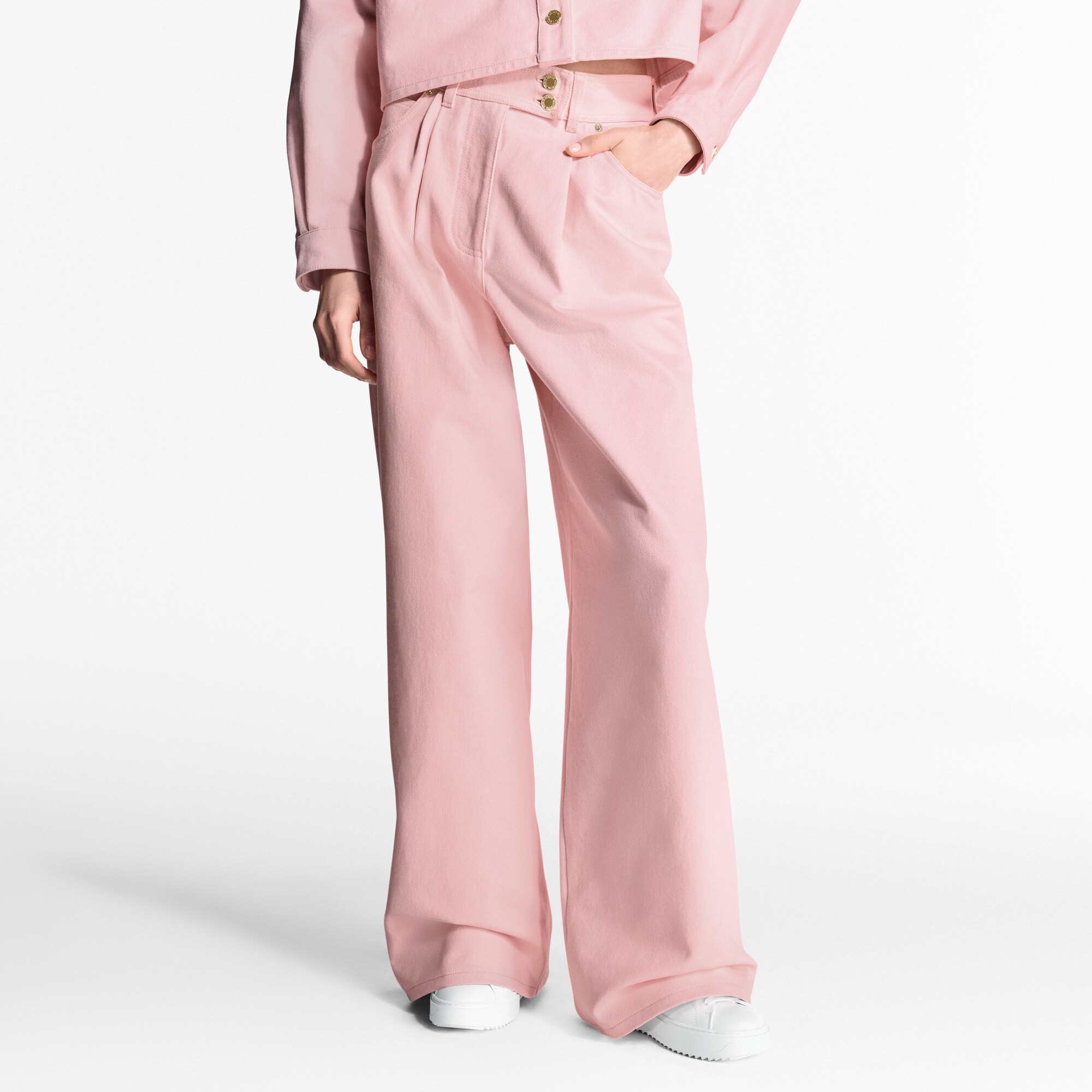 Denim Pleat Pants  in Women