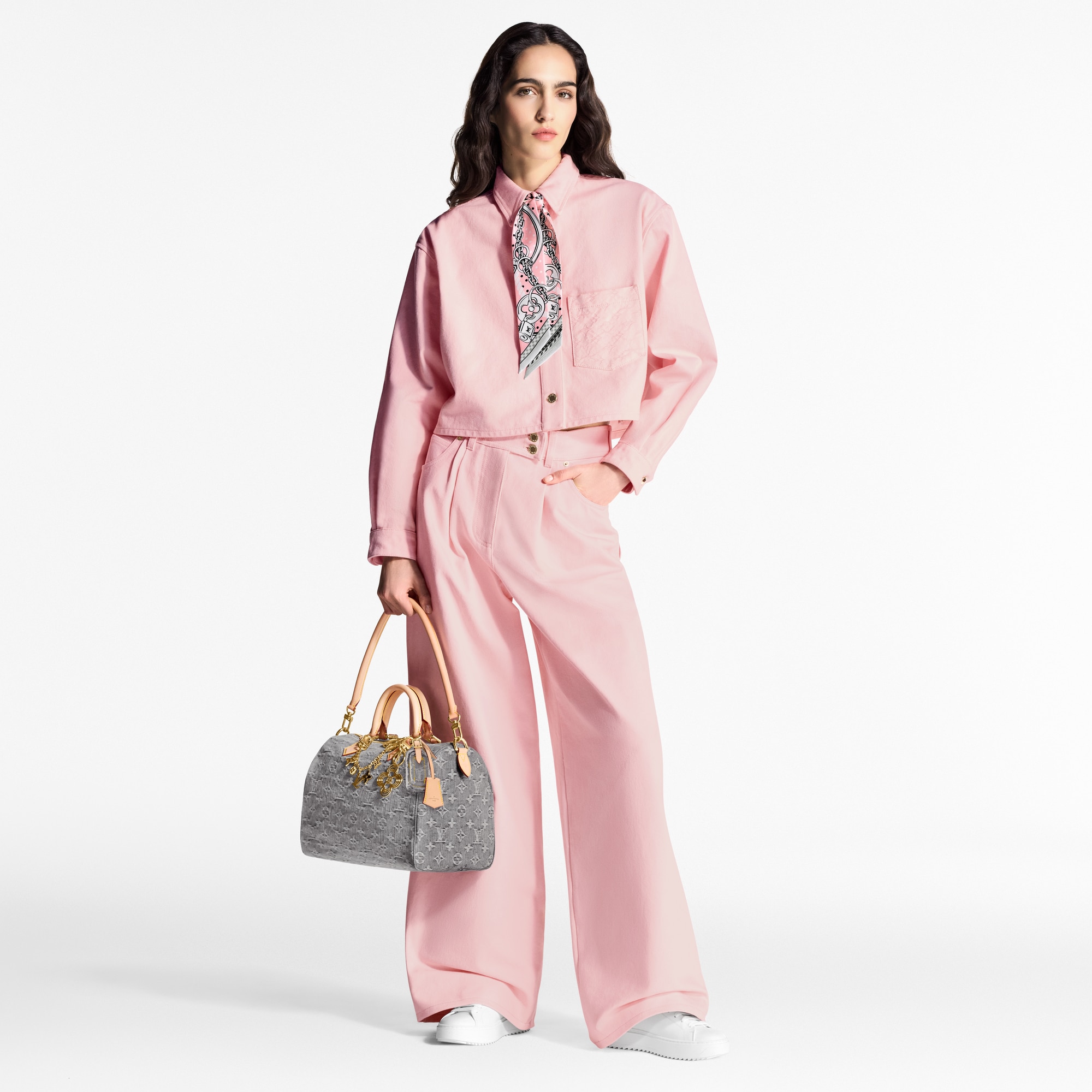 Denim Pleat Pants  in Women