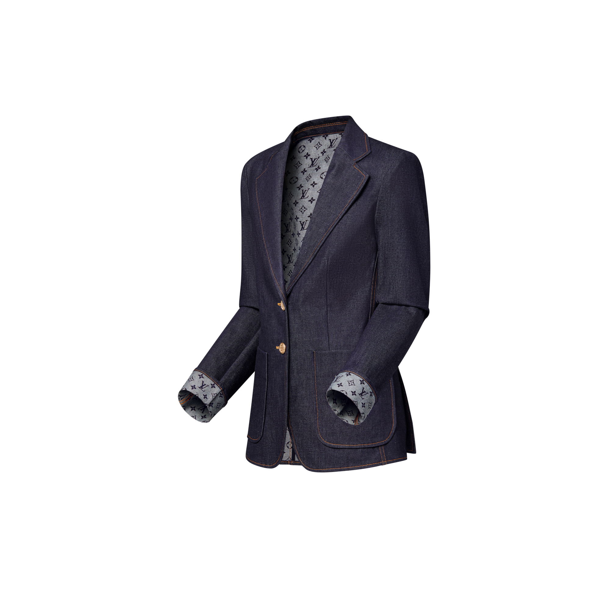 學院風牛仔布西裝外套  in 女士