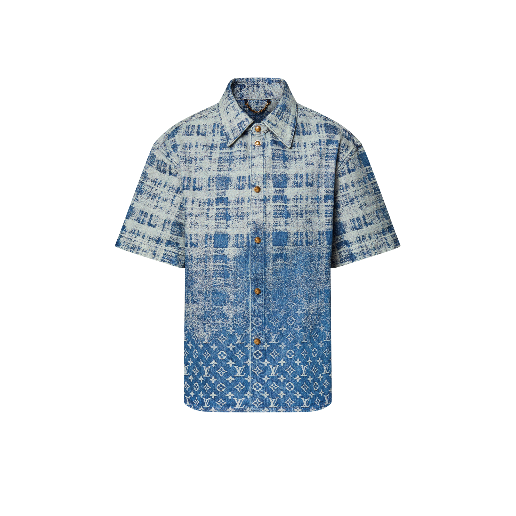 Denim Short-Sleeved Shirt  in Men