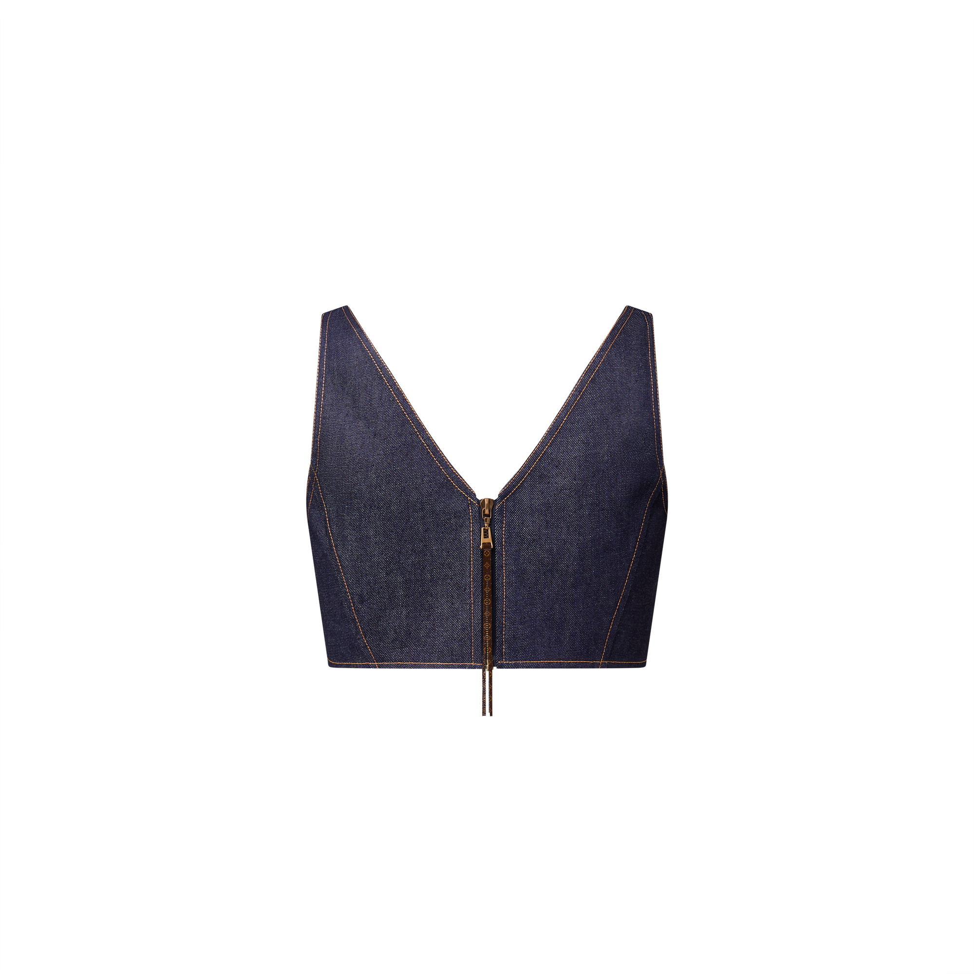 牛仔布短身 V 領上衣  in 女士