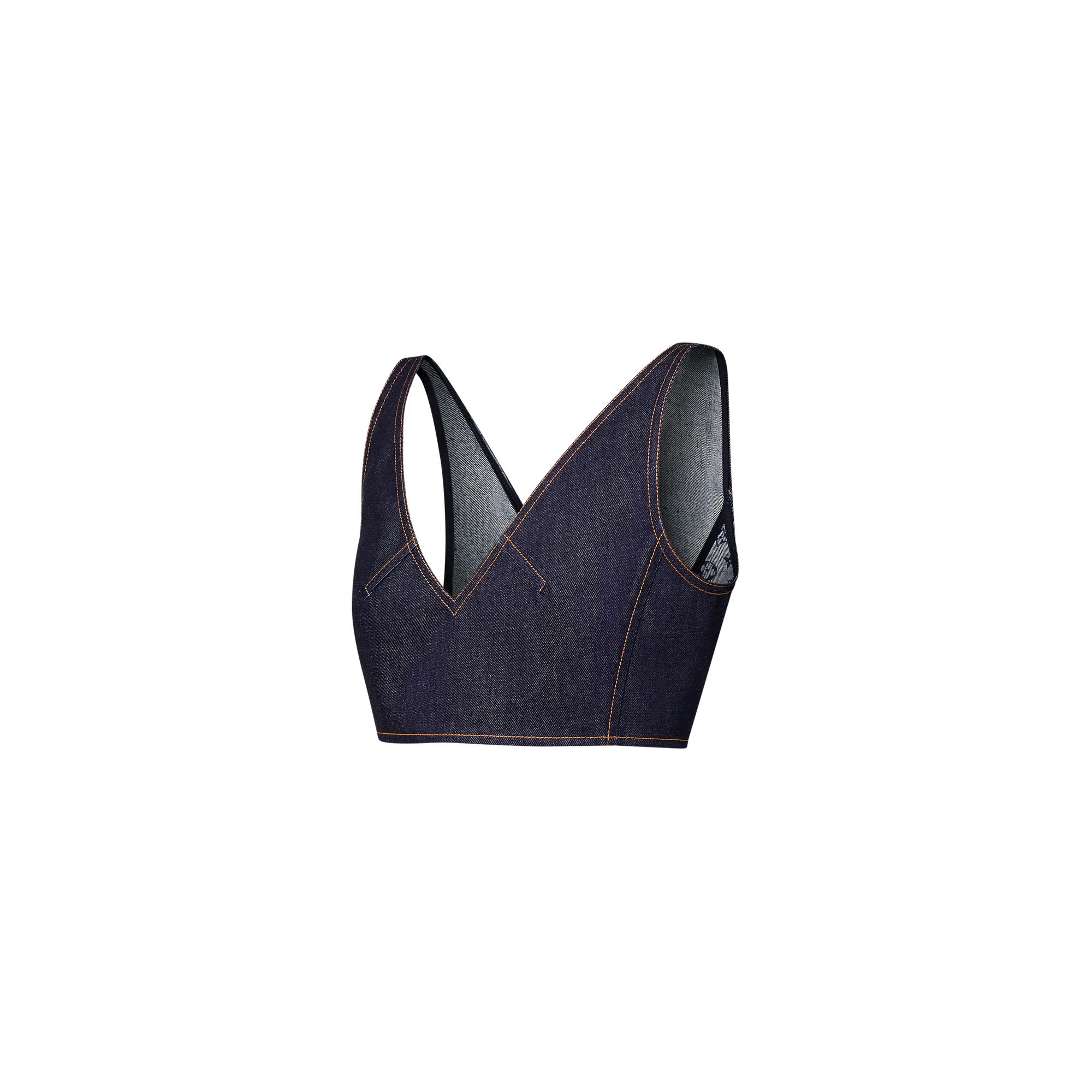 牛仔布短身 V 領上衣  in 女士