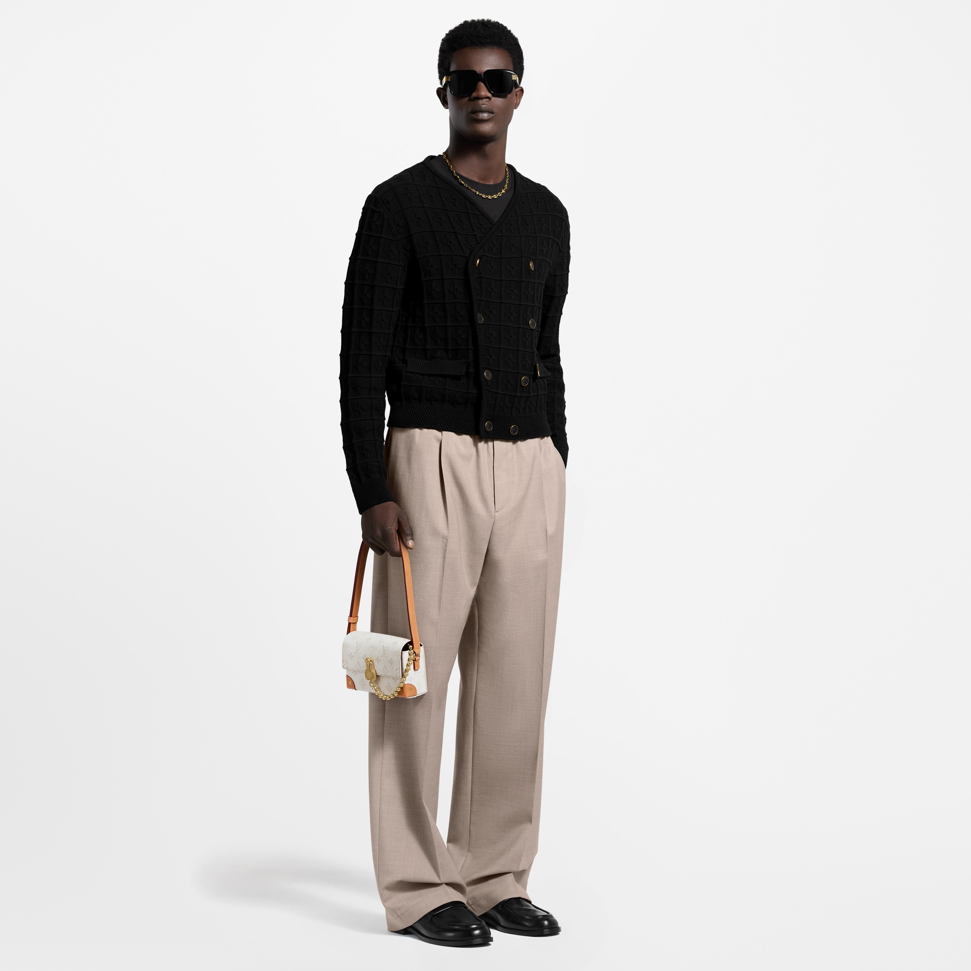 雙排扣針織外套  in 男士